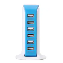 Stock Preferred - Smart Power 6-Port USB Tower Charger - Blue