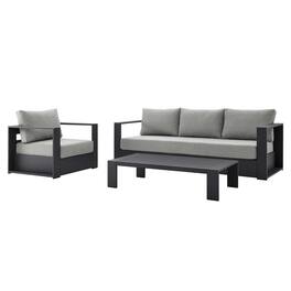 Modway - Tahoe 3-Piece Outdoor Patio - Powder-Coated Aluminum Set - Gray Gray