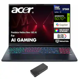 Acer - Predator Helios Neo 16S AI Laptop 16.0 WQXGA (Intel Ultra 9- 275HX, 32GB DDR5, 2TB PCIe SSD, Win 11 Pro) - Obsidian Black