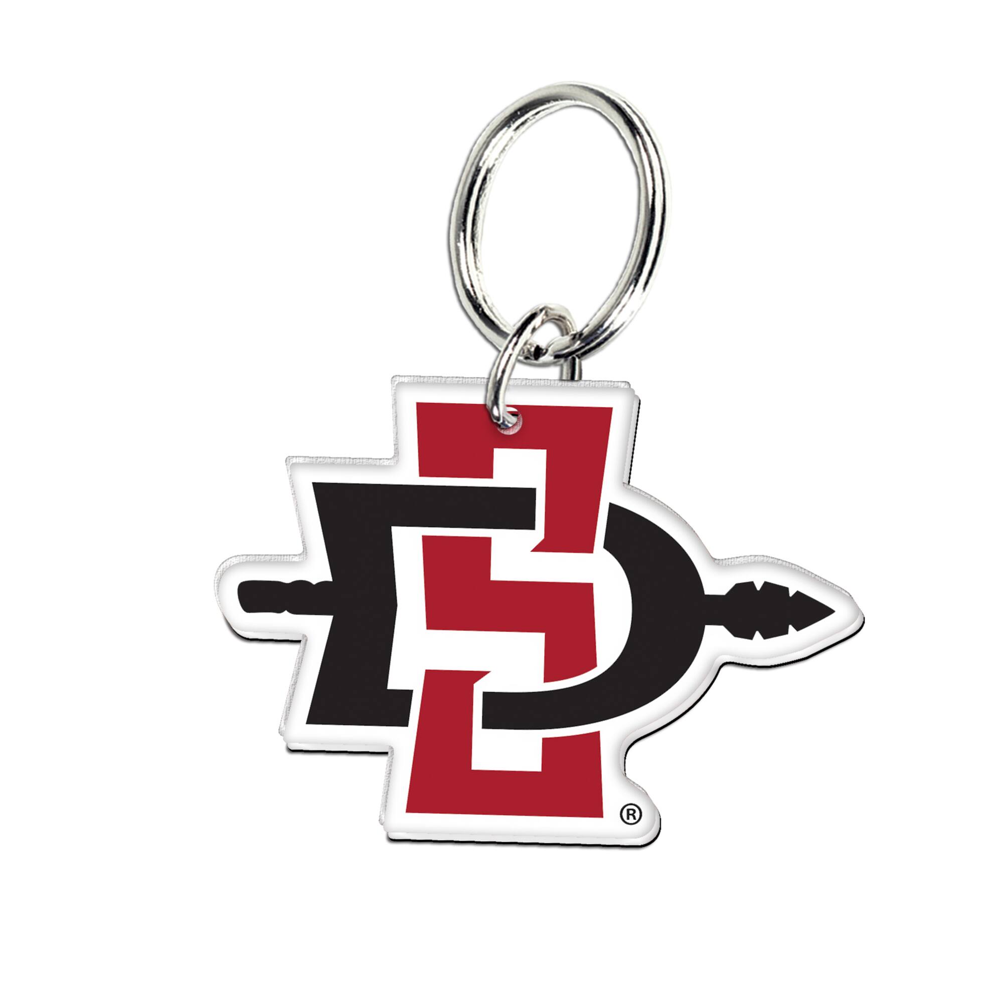 Front. WinCraft - San Diego State Aztecs Premium Acrylic Team Key Ring - Multicolor.