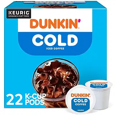 NCEE KEURIG GENUINE K-CUP PODS DUNKIN' COLD ICED COFFEE DUNKIN' COLD COFFEE K-CUP 22 PODS KEURIG