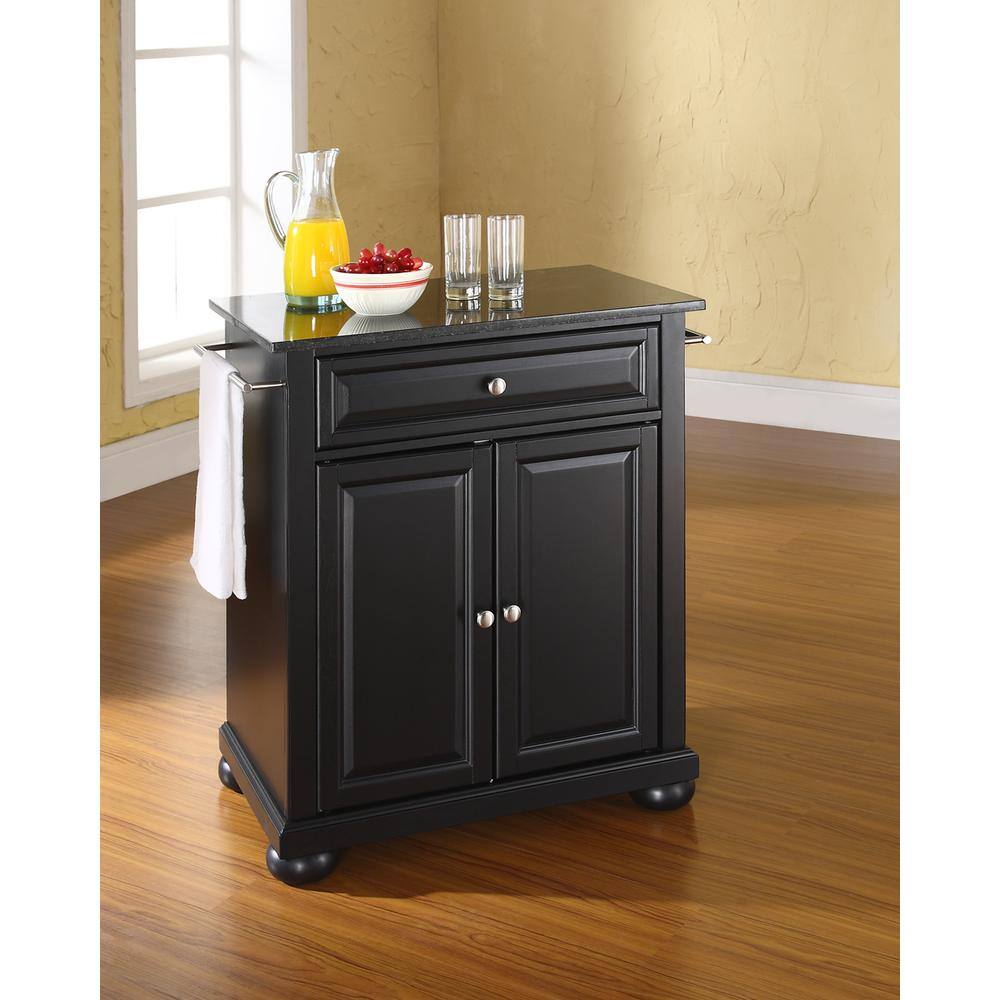 Left. Crosley Furniture - Alexandria Granite Top Portable Kitchen Island/Cart - Black.