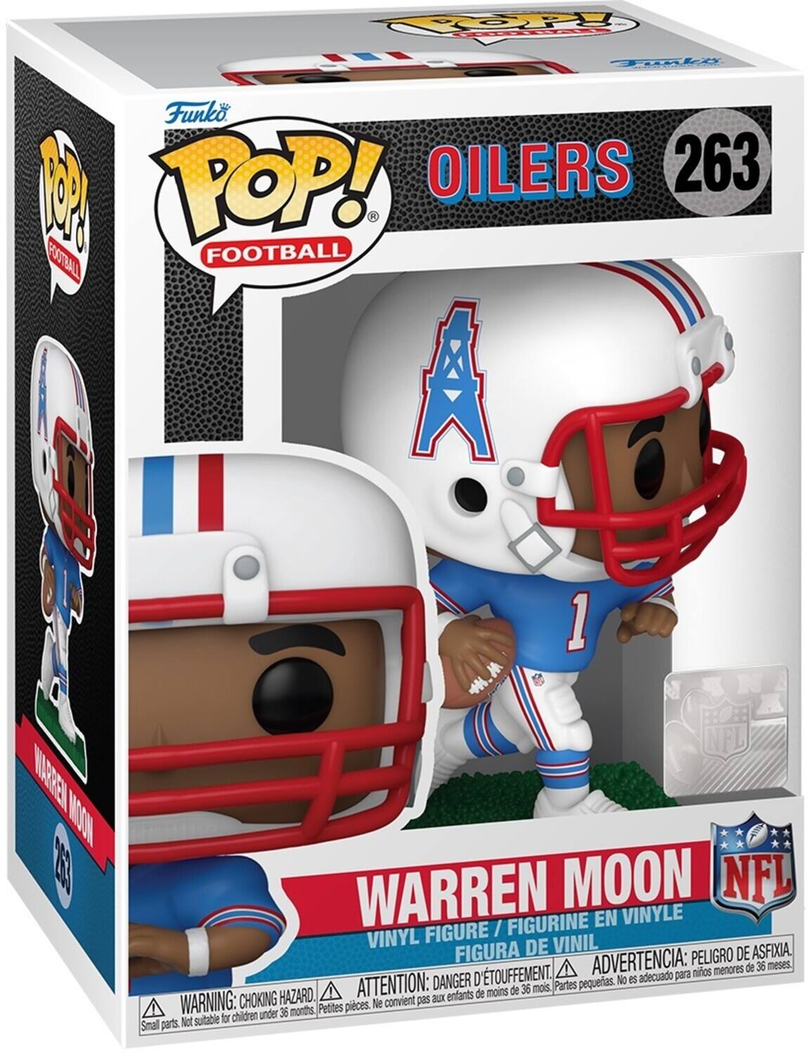 OOpY Tli Funko W POP! OILERS 263 FOOTBAL FOOTBALL BALL 1 MAAREL MOON 3 NFL WARREN MOON NFL FIGURINE EN VINYLE FIGURE / VINYL DE VINIL FIGURA PELIGRO DE ASFIXIA. D'TOUFFEMENT. ADVERTENCIA: nios menores de 36 meses. DANGER No es adecuado para ATTENTION: de 36 mois. Partes pequeas. HAZARD. enfants de moins WARNING: CHOKING convient pas aux Petites pieces. Ne children under 36 months. Not suitable for Smal parts.