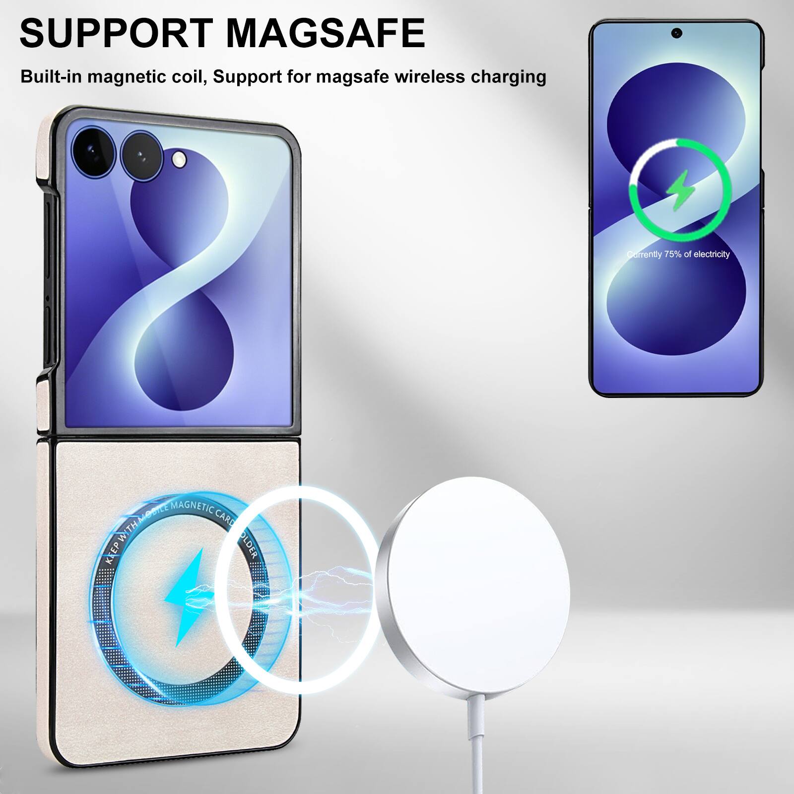 SUPPORT MAGSAFE

Built-in magnetic coil, Support for magsafe wireless charging

Currently 75% of electricity