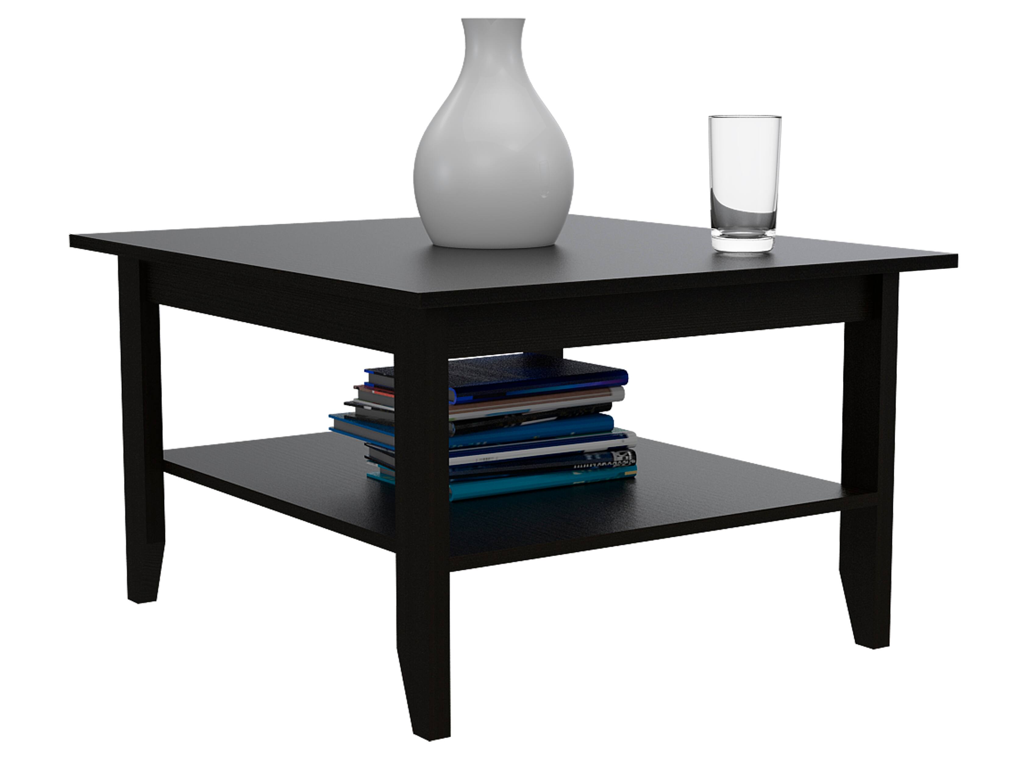 Alt View 3. TuHome - Essential Coffee Table, One Shelf, Four Legs, Living Room Or Lounge Room - Black.