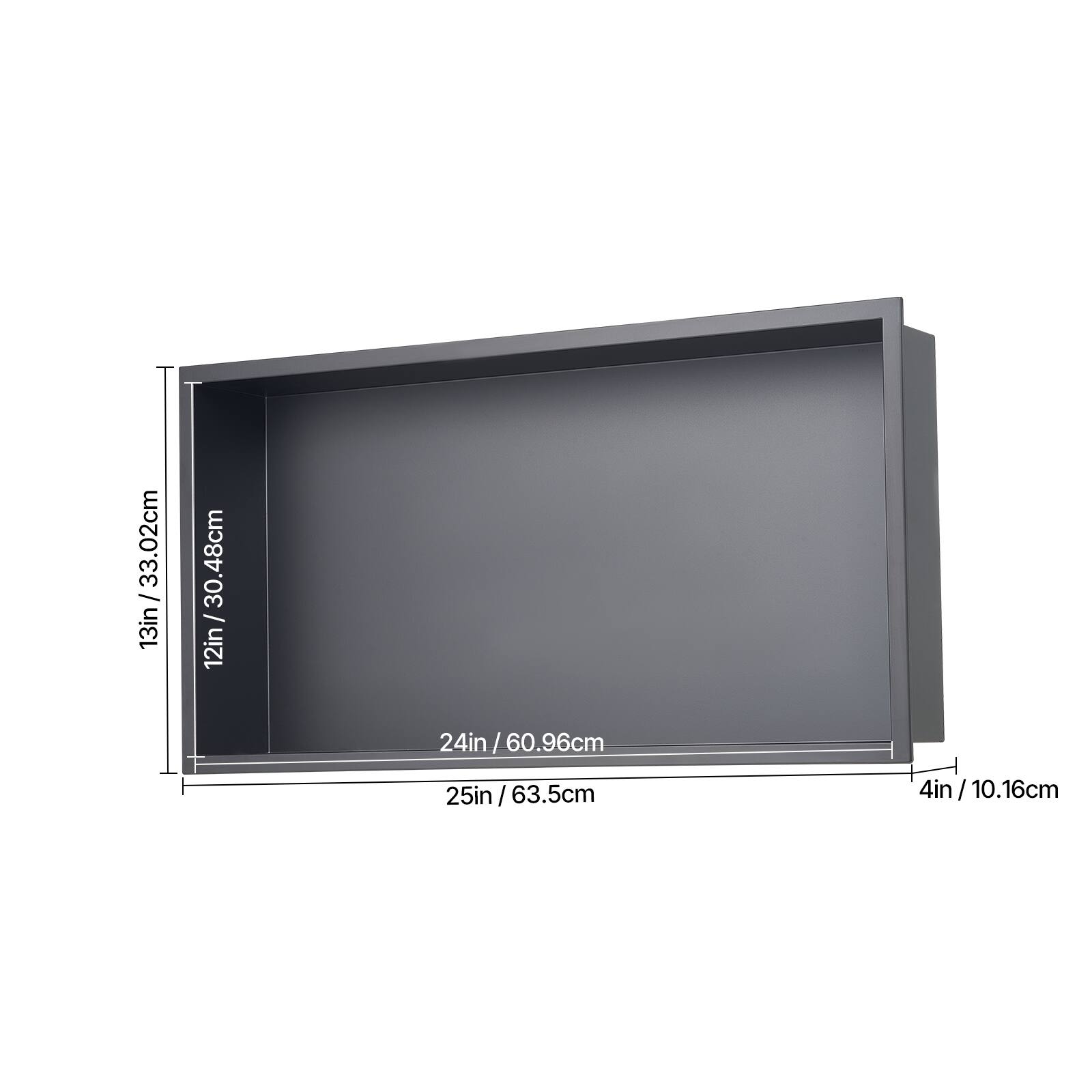 33.02cm / 13in  
30.48cm  
48cm  
30 / 12in  
24in  
24in / 60.96cm  
25in  
25in / 63.5cm  
4in / 10.16cm