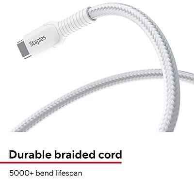 Staples Durable braided cord  
5000+ bend lifespan