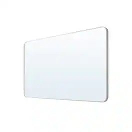 WELLFOR - 55 in. W x 32 in. H Rectangular Aluminum Framed Wall Bathroom Vanity Mirror Large Hanging Mirrors - Brushed Nickel