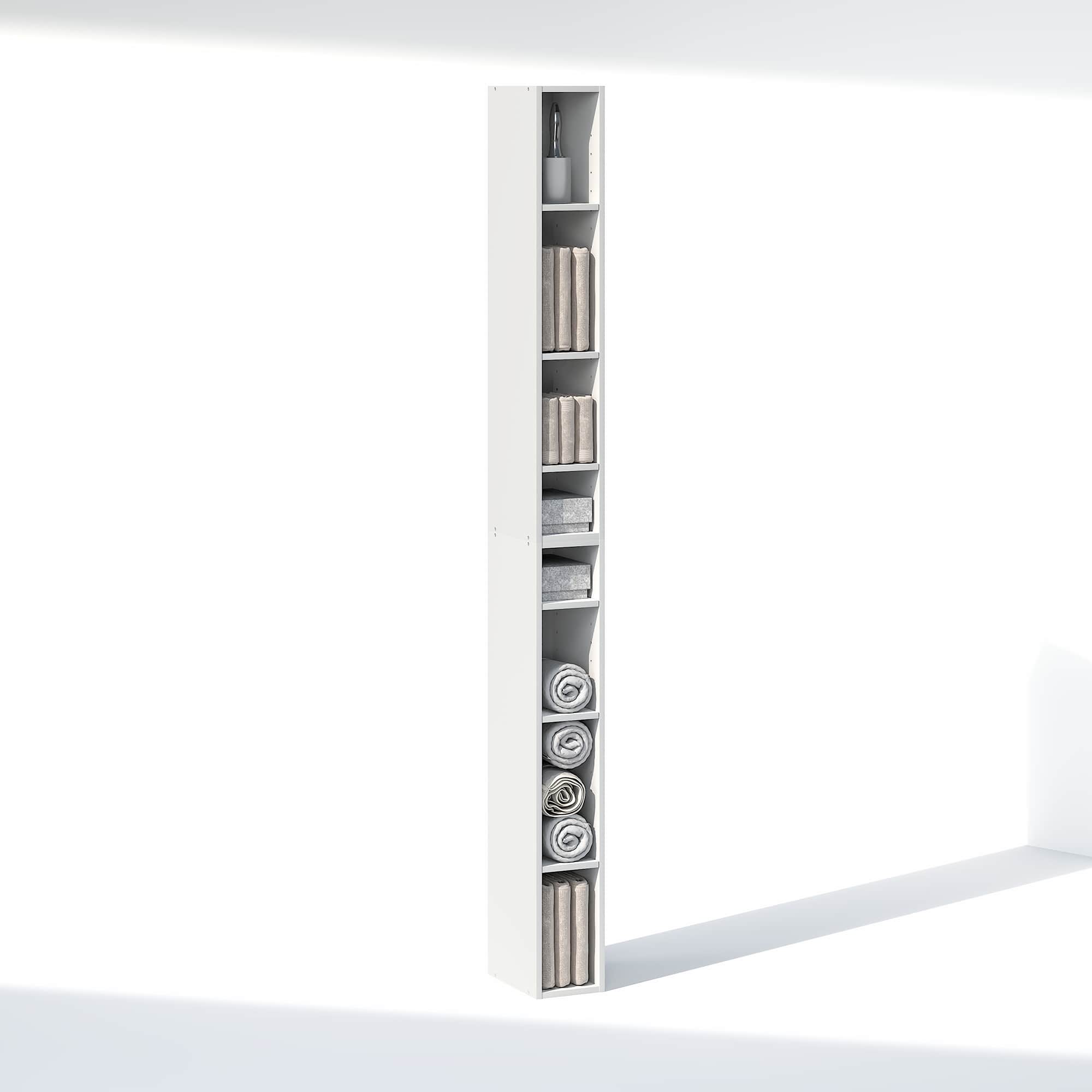 Furinno - FULDA 8-Tier Closet Organizers and Storage, Adjustable Storage Organizer, Closet Storage, 6-In, for Closet, Bedroom - White