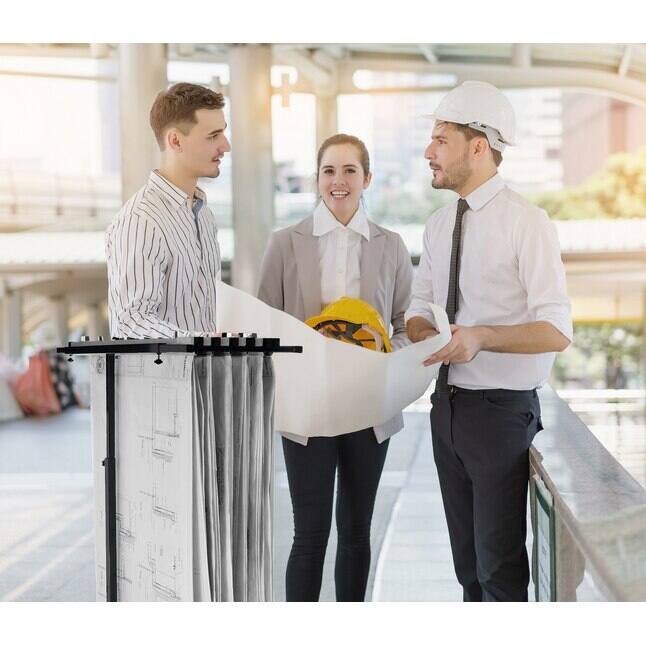 Alt View 1. AdirOffice - Steel Portable Storage Hanging File Cart Mobile Blueprint Storage Vertical Plan Center - Black.