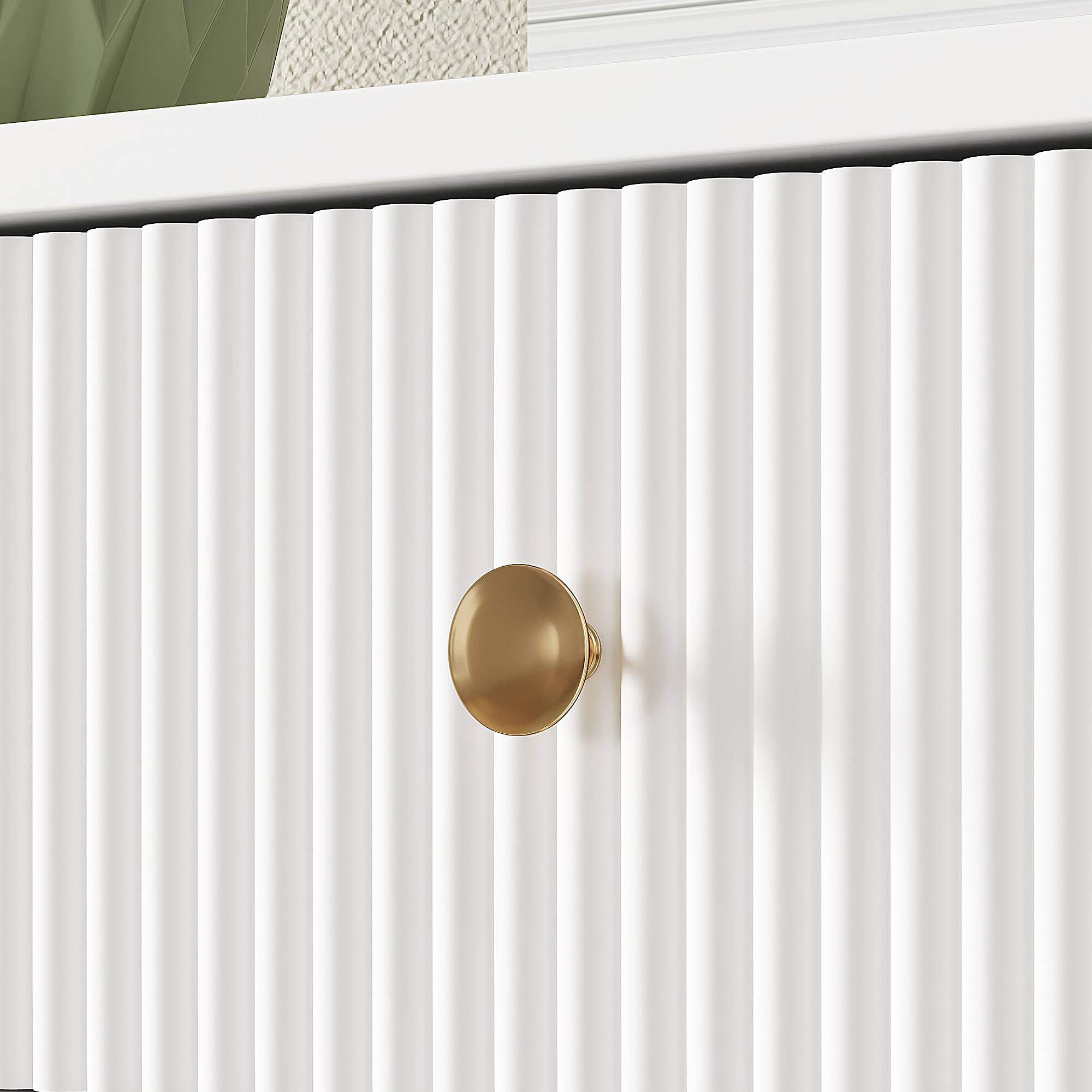 Alt View 8. Homcom - Narrow Shoe Cabinet with 2 Flip Drawers, Wave-Like Panels & Adjustable Shelves for 12 Pairs​ - White.