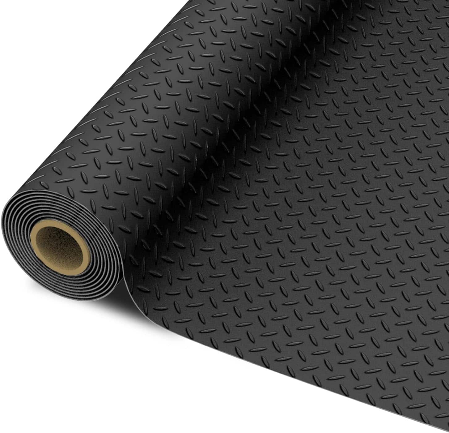 Essen Blissed - 7.5 x 17 FT Garage Floor Mat, 2.5 mm Thickness Diamond PVC Roll, Floor Protector Mat for Garage Warehouse Gyms, Black