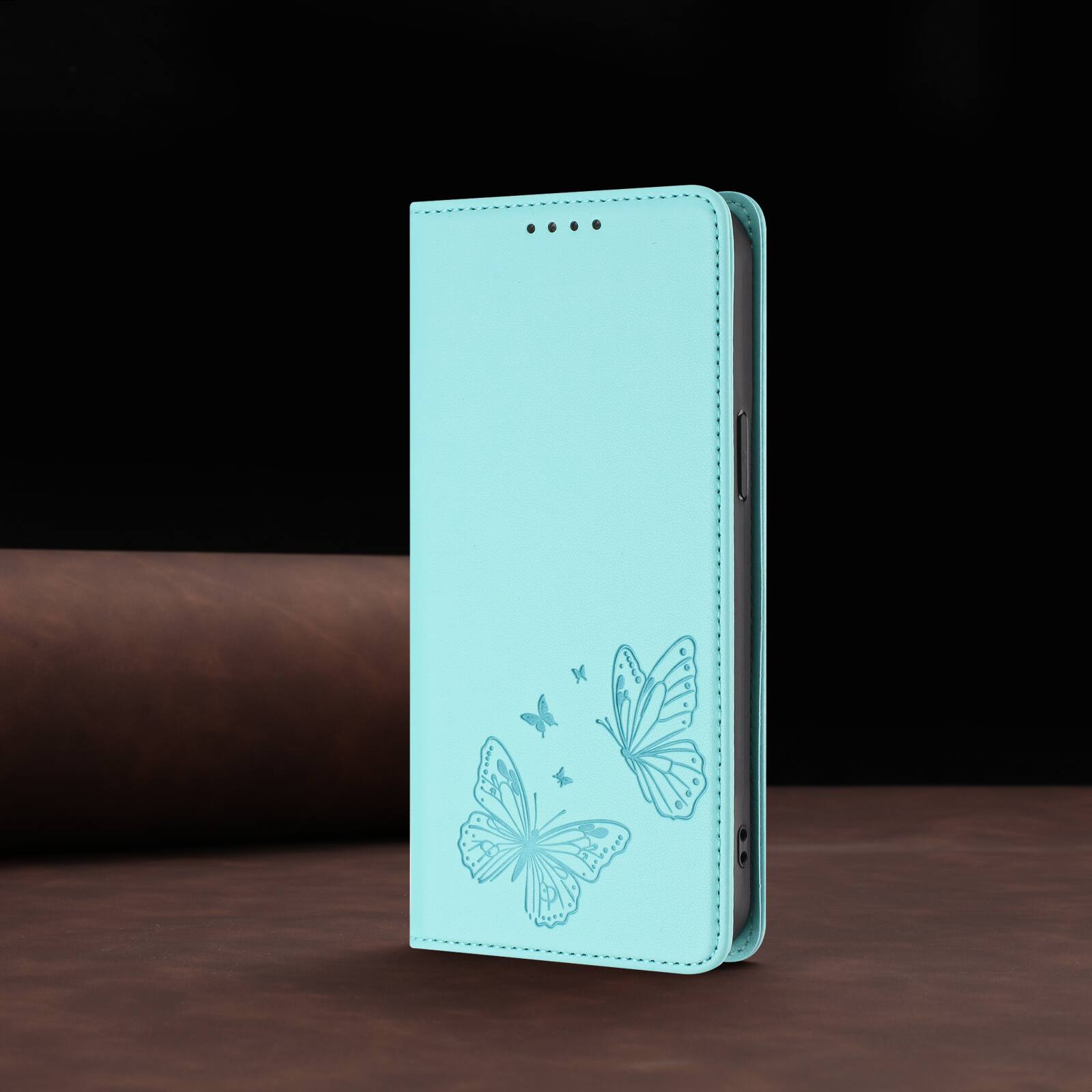 Alt View 6. Dteck - For Motorola G 5G (2026) Butterfly Embossed PU Leather RFID Blocking Flip Kickstand Wallet Case with Card Slots - Mint.