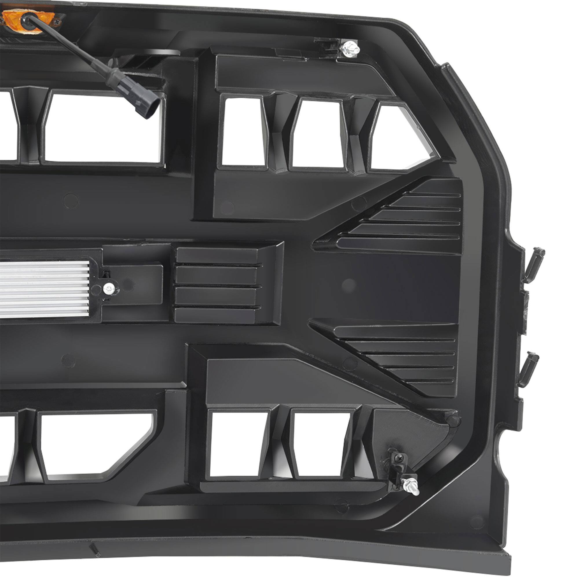Alt View 8. AMERICAN MODIFIED - AMERICAN MODIFIED Armor Front Grille for 2015 to 2017 Ford F150, Glossy Black - Glossy Black.