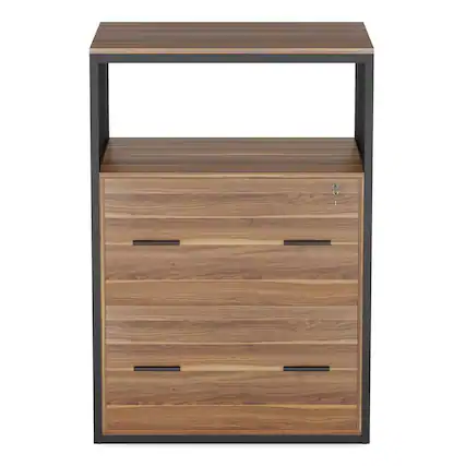 Front. Kadyn - Kadyn Filing Stroage Cabinets, 2-Drawer File Cabinet, Letter/Legal / A4 Size Filing Cabinet with Lock,Brown - Brown.