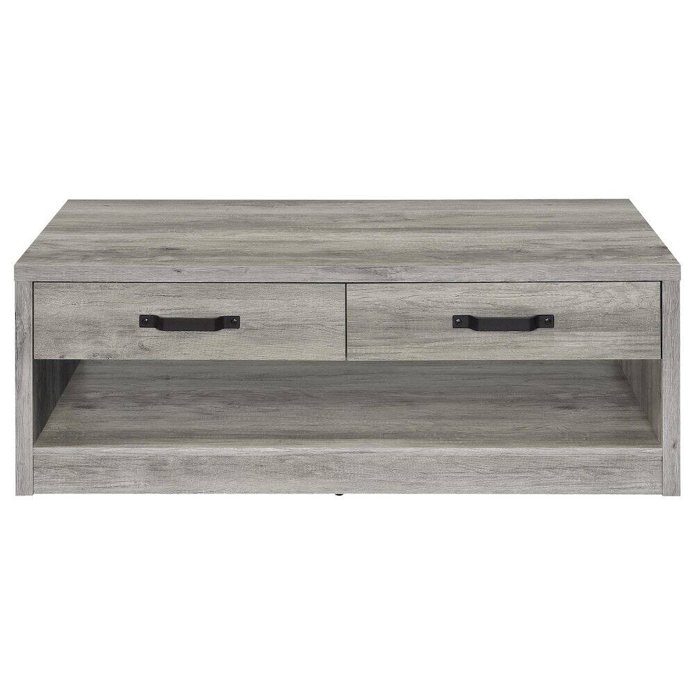 Alt View 4. Coaster Co. of America - Felix 2-drawer Engineered Wood Coffee Table Grey Driftwood - Brown.