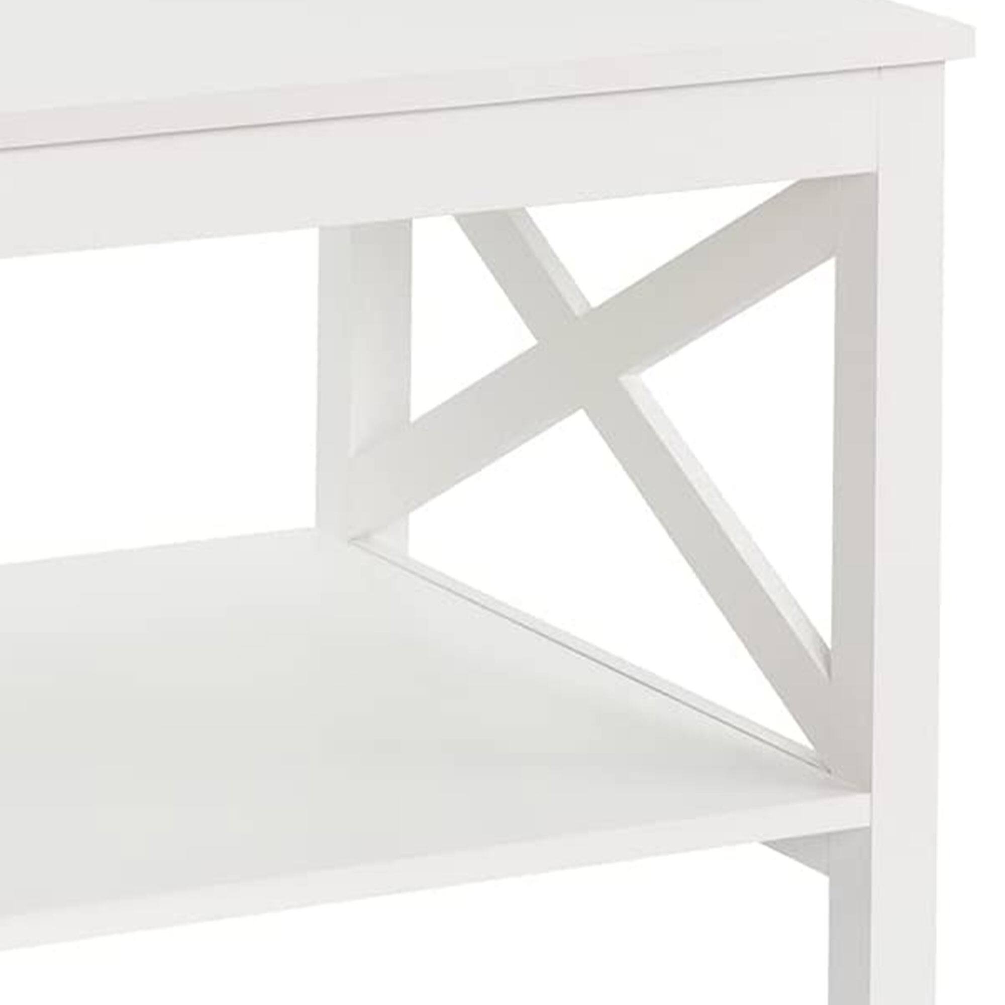 Alt View 1. ClosetMaid - ClosetMaid X Frame Living Room Accent Coffee Table with Shelf Storage, White - White.