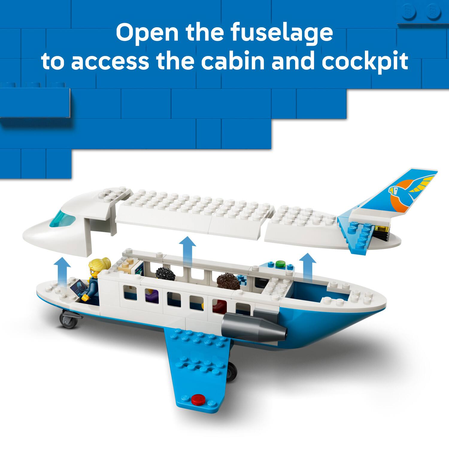Open the fuselage to access the cabin and cockpit