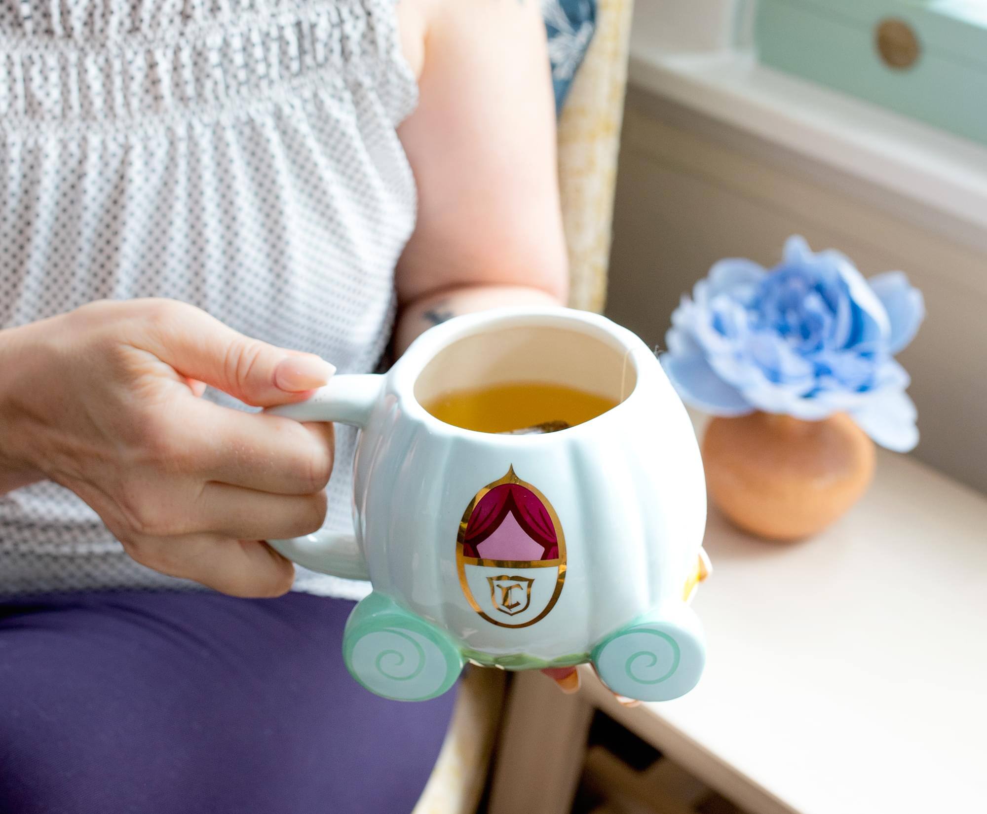 Alt View 5. Disney - Disney Cinderella Coach 3D Sculpted Ceramic Mug | Holds 20 Ounces - Blue.