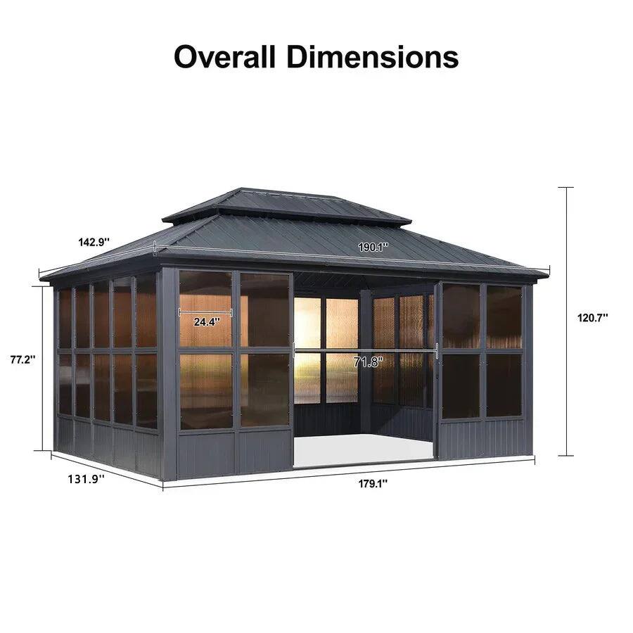 Overall Dimensions: 142.9" x 190.1" x 24.4" x 120.7" x 77.2" x 71.8" x 131.9" x 179.1"
