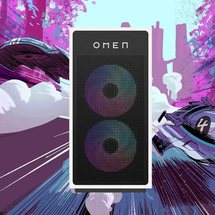 Alt View 9. HP OMEN - 35L Gaming Desktop - AMD Ryzen 7 8700F - 16GB DDR5 Memory - NVIDIA GeForce RTX 5060 Ti 16GB GDDR7 - 1TB SSD - Panda Metal.