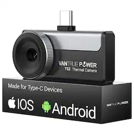 Vantrue - Power – TS2 Thermal Camera for iOS & Andriod, 512x384 Super Resolution, Infrared, 25Hz, -4°F~1022°F Temp Range