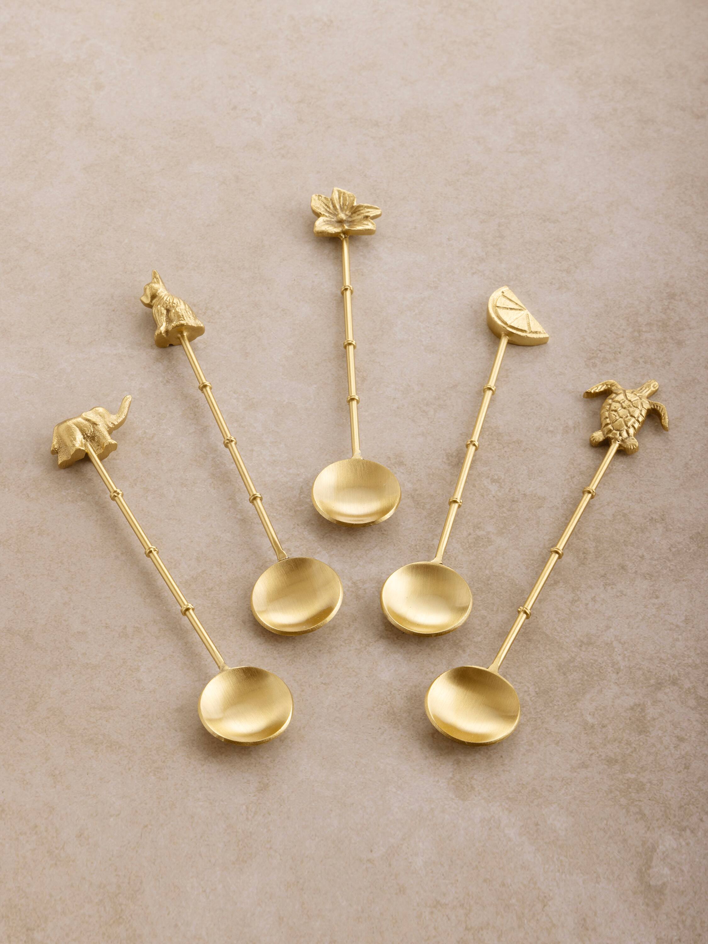 Front. GAURI KOHLI - Amaelia Teaspoons - Matte gold.