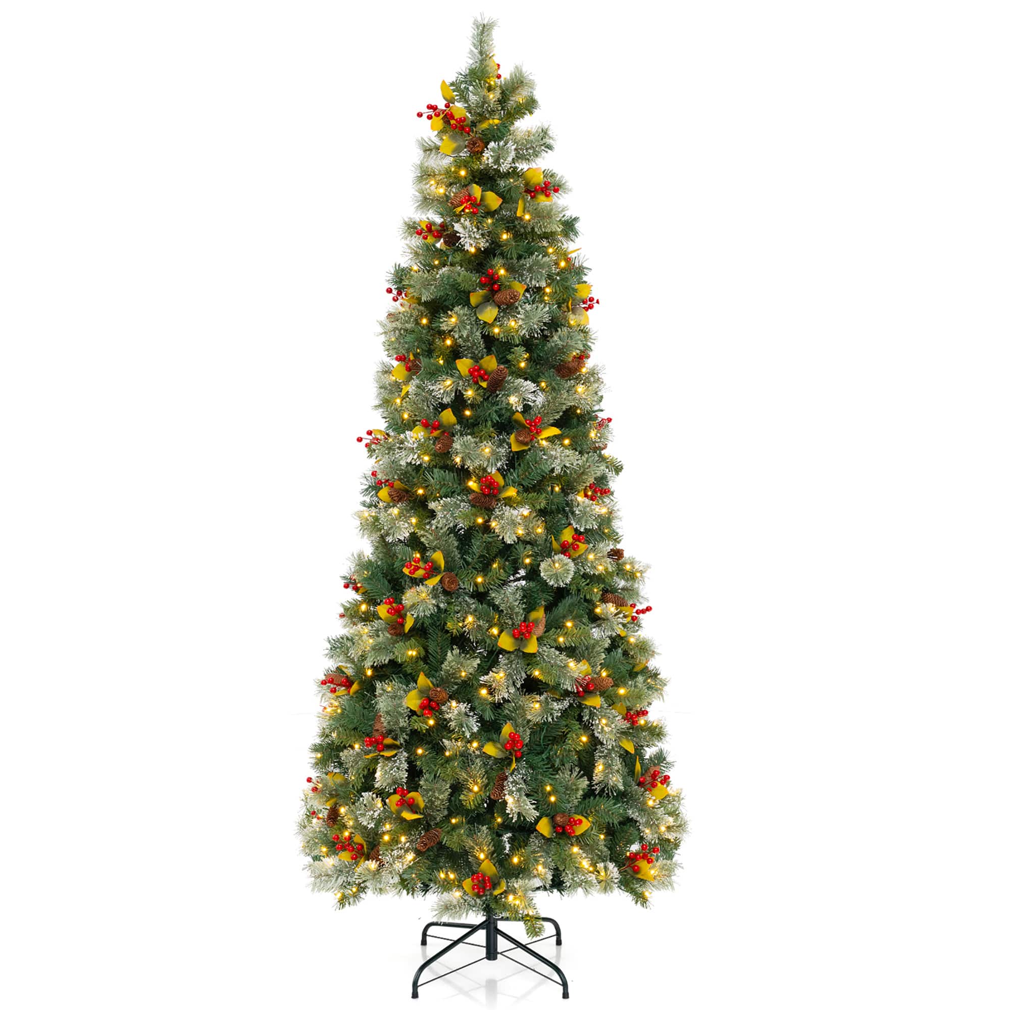 Gymax - 7.5 FT Artificial Xmas Tree w/ 1096 Branch Tips 460 Warm White LED Lights - Green price history on PriceWatchPro