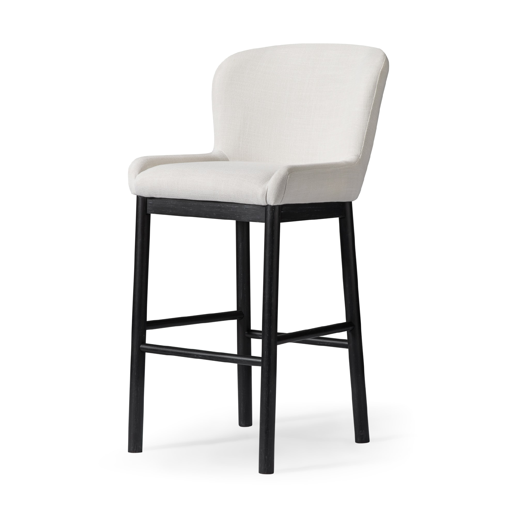 Maven Lane - 31" Gia Bar Stool Finish With Fabric Upholstery - Aged Black