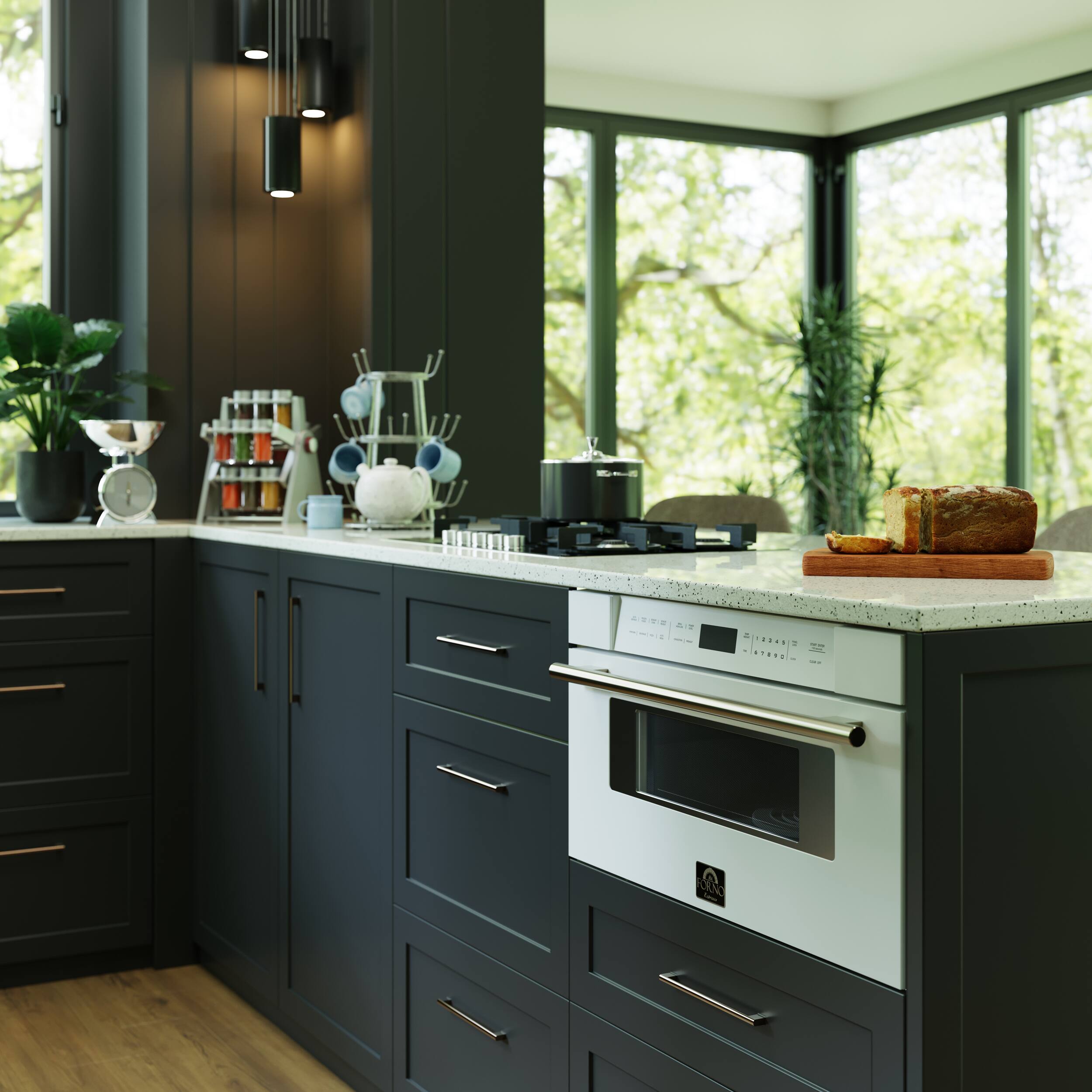 Alt View 6. Forno Appliances - Capoliveri 1.2 cu. ft. Built-In Microwave Drawer with Sensor Cooking and Angled Touch Controls - White.