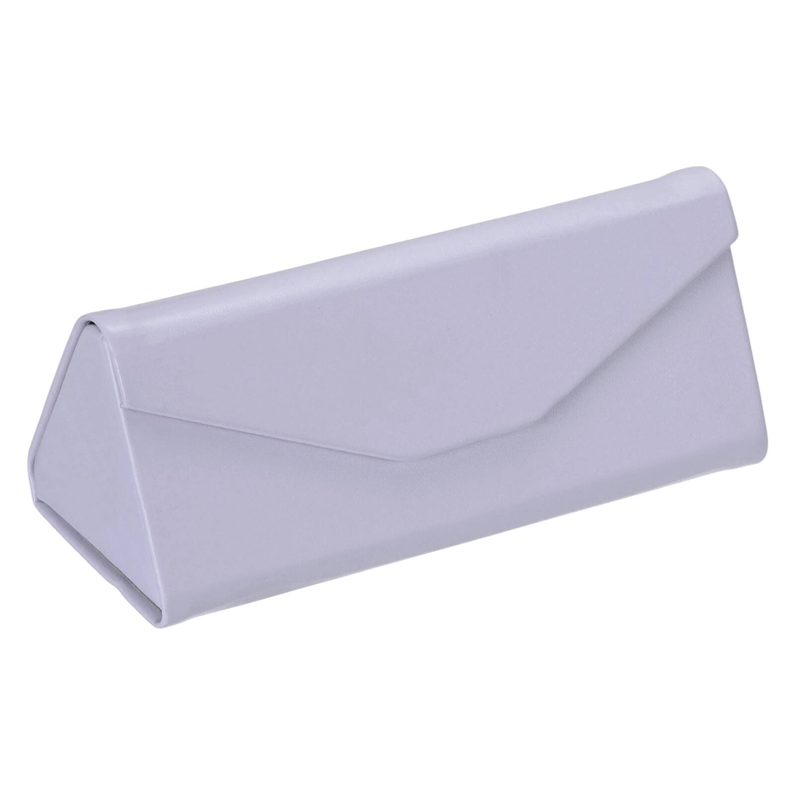 Front. Unique Bargains - Foldable Glasses Case, Triangle Magnetic Sunglass Organizer, PU Leather Hard Eyeglass Case for Women/Men - Lilac Purple.