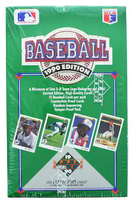 1990 Upper Deck Baseball Trading Cards Low Series Factory Sealed Wax Box - Green