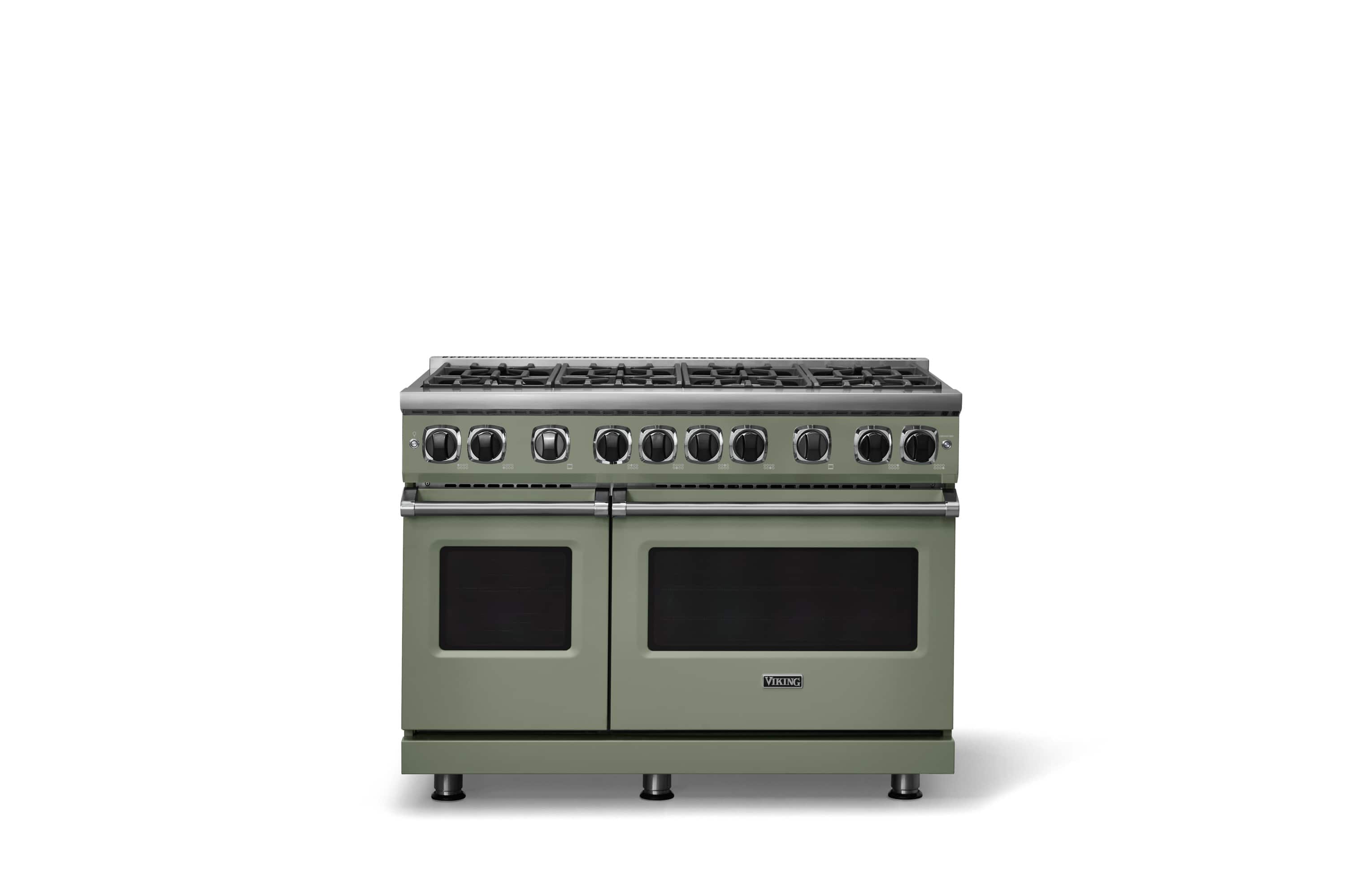 Viking - 48"W. 7.3 Cu. Ft. Freestanding Sealed 8 Burner Gas Range - Eucalyptus - Eucalyptus
