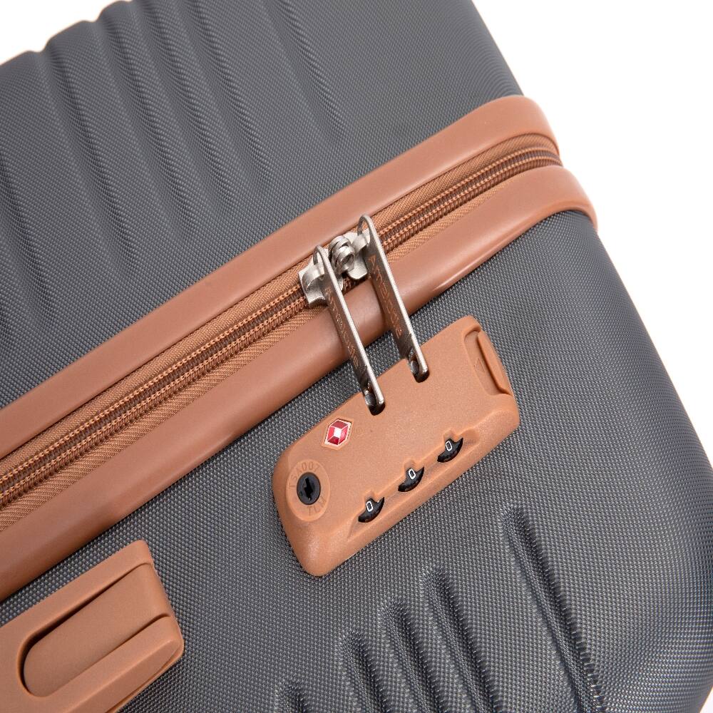 Alt View 6. Ropilly - Ropilly 5 piece luggage set Gray hard case suitcase ABS Expandable with TSA Lock Spinner Wheels Travel Bags - Gray.