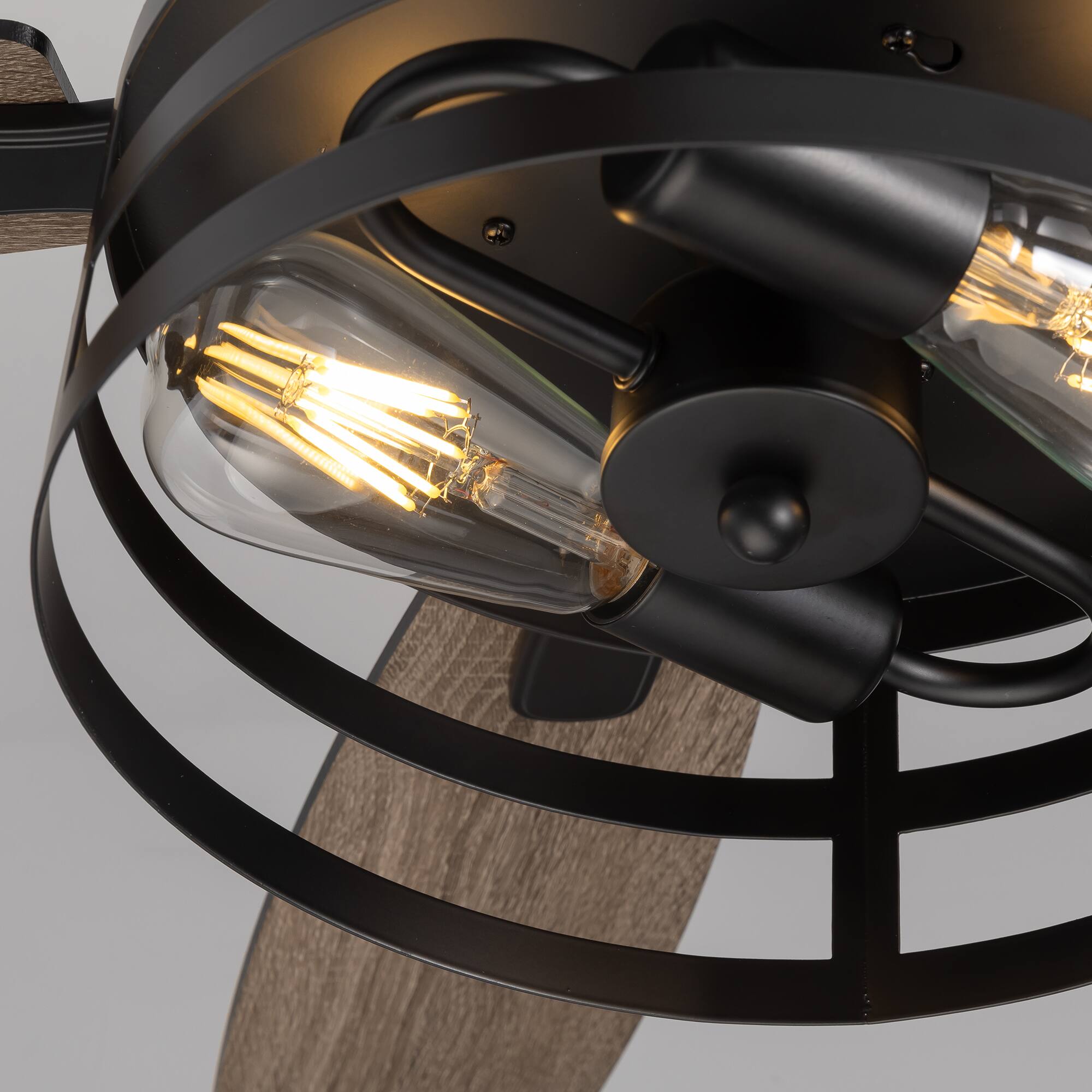 Alt View 5. Siljoy - 42 Inch Black Farmhouse Matte Ceiling Fan with Lights Flush Mount 5 Blades Low Profile for Bedroom Living Room Patio - Matte Black.