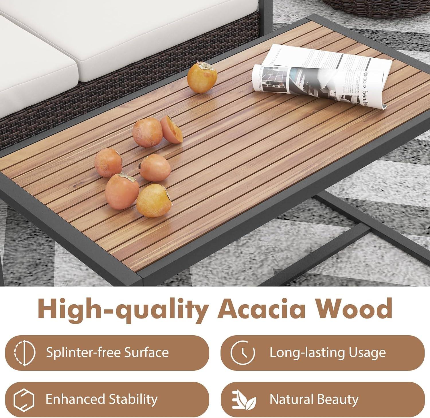 High-quality Acacia Wood
Splinter-free Surface
Long-lasting Usage
Enhanced Stability
Natural Beauty