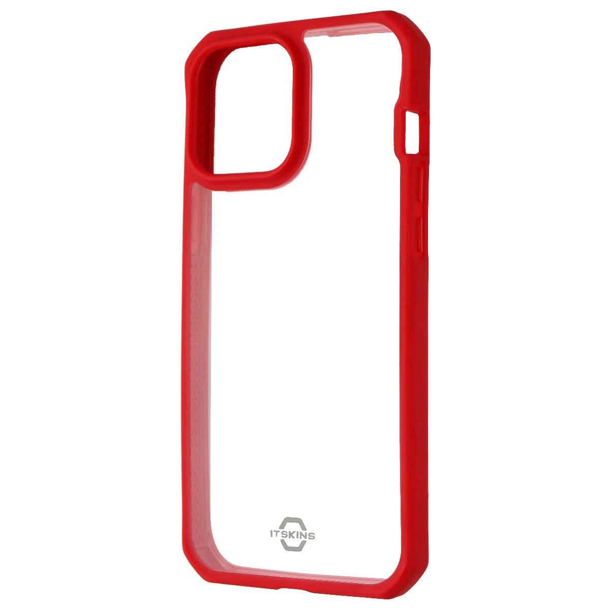 Back. Itskins - Hybrid Solid Protective Case for iPhone 13 Pro Max - Red and Transparent.