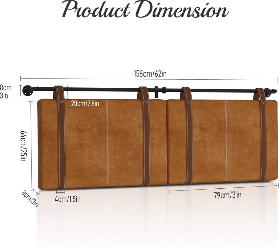Product Dimension

- 8cm / 3in
- 20cm / 7.8in
- 64cm / 25in
- 158cm / 62in
- 79cm / 31in
- 4cm / 1.5in