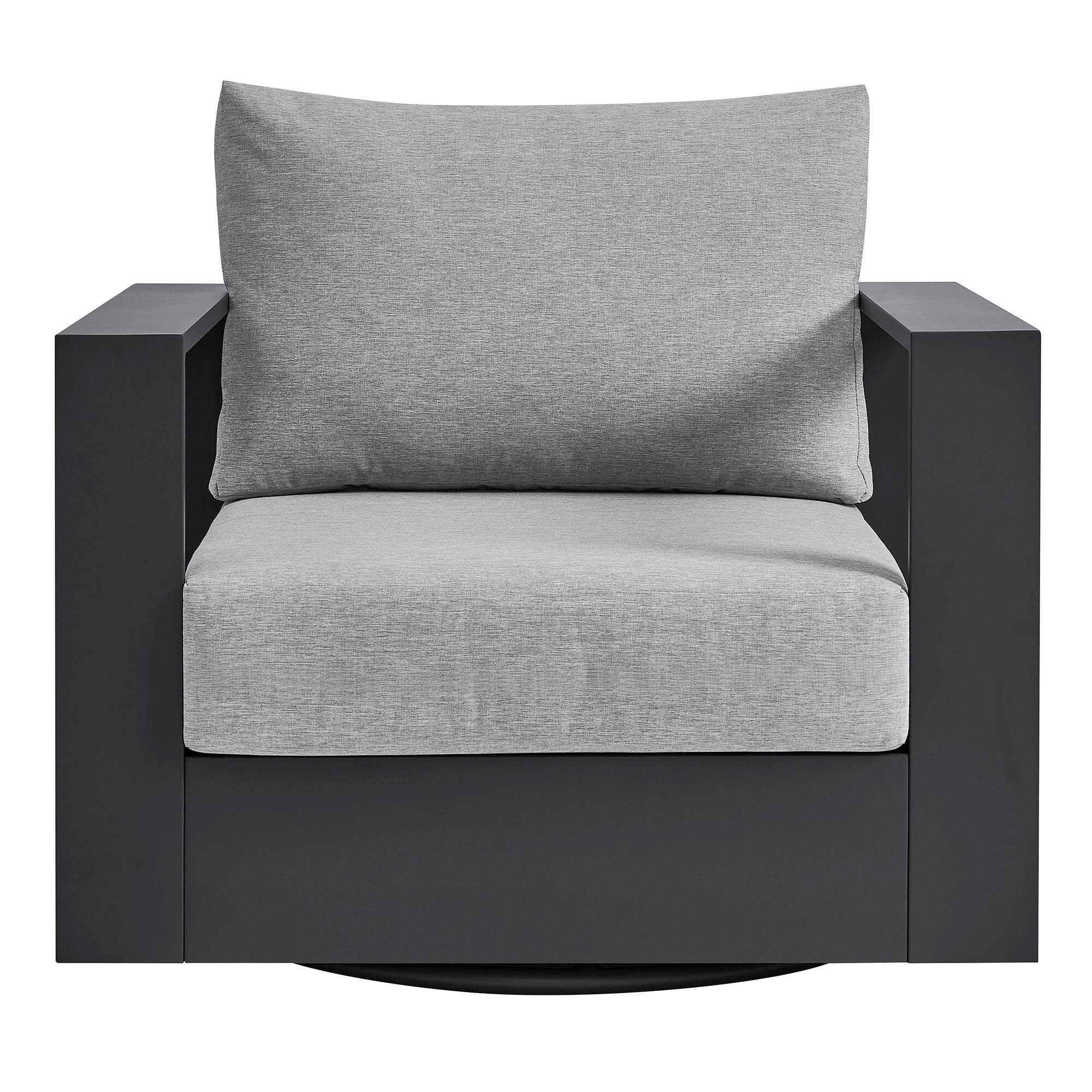 Alt View 4. Modway - Tahoe Outdoor Powder-Coated Aluminum Swivel Armchair by Modway - Gray Gray.