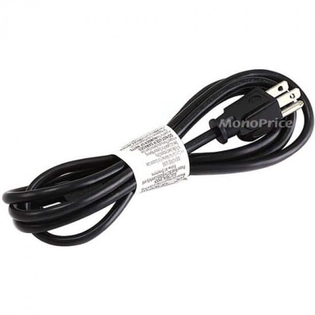 Monoprice - 6ft 18AWG 3 Prong AC Power Cord Cable for Laptop/Notebook (C-5/5-15P) - For Notebook - 18 Gauge - Black