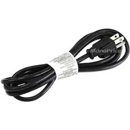 Monoprice - 6ft 18AWG 3 Prong AC Power Cord Cable for Laptop/Notebook (C-5/5-15P) - For Notebook - 18 Gauge - Black
