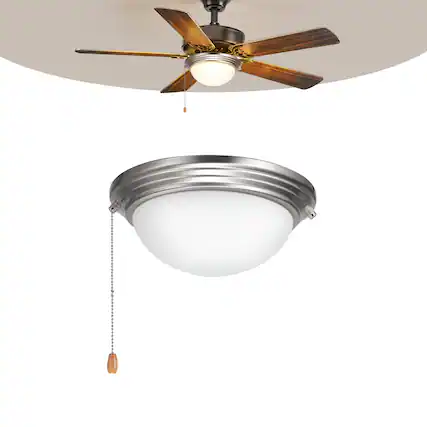 Front. VEVOR - Ceiling Fan Light Kit,750lm 3000K Fan Light Kit with Pull Chain, 2 LED Bulbs, Modern Replacement Fixture for Living Room - White.