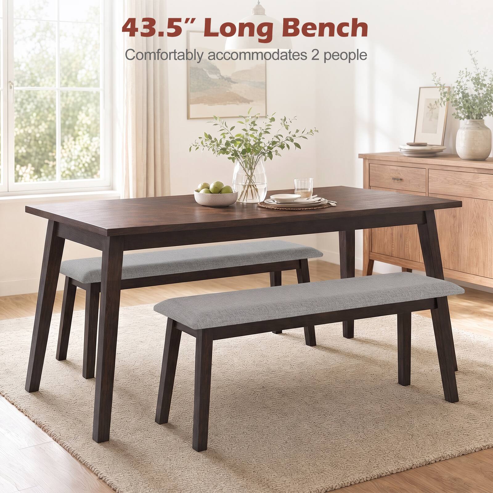 43.5" Long Bench  
Comfortably accommodates 2 people