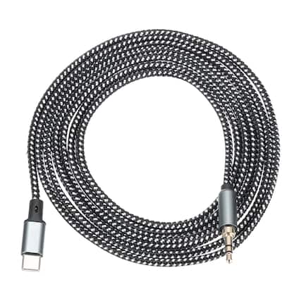 Front. Unique Bargains - 6.7ft USB-C to 3.5mm TRS Audio Aux Cable for HiFi Sound on Phone, Laptop & Car Stereo - Black.