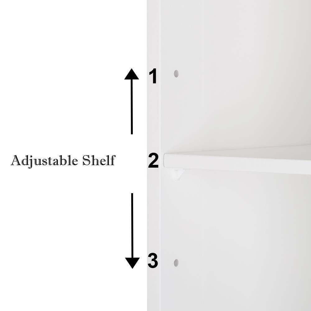 Alt View 3. Winado - Wall Mount Bathroom Cabinet Storage Medicine Cabinet Kitchen Laundry Cupboard - White.