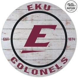 Jardine - Eastern Kentucky Colonels 20'' Indoor/Outdoor Weathered Circle Sign - White