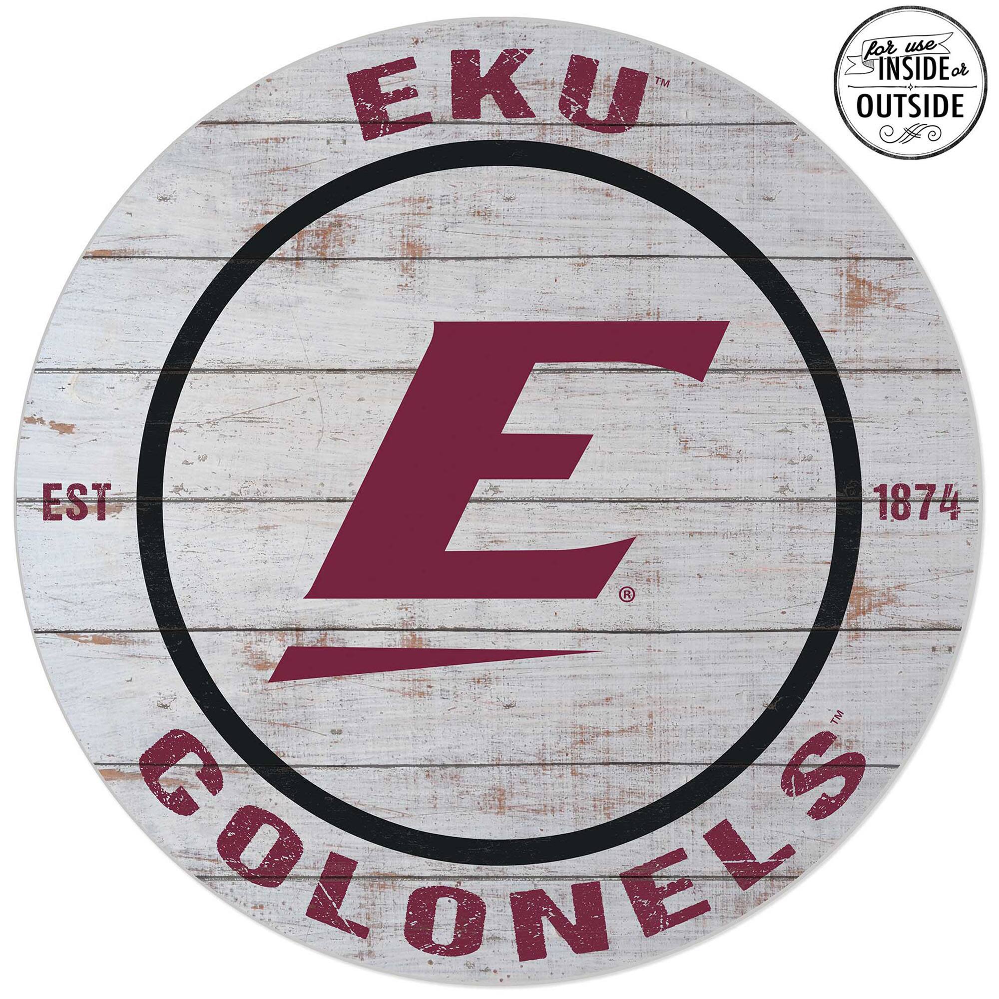 Eastern Kentucky Colonels 20'' Indoor/Outdoor Weathered Circle Sign
