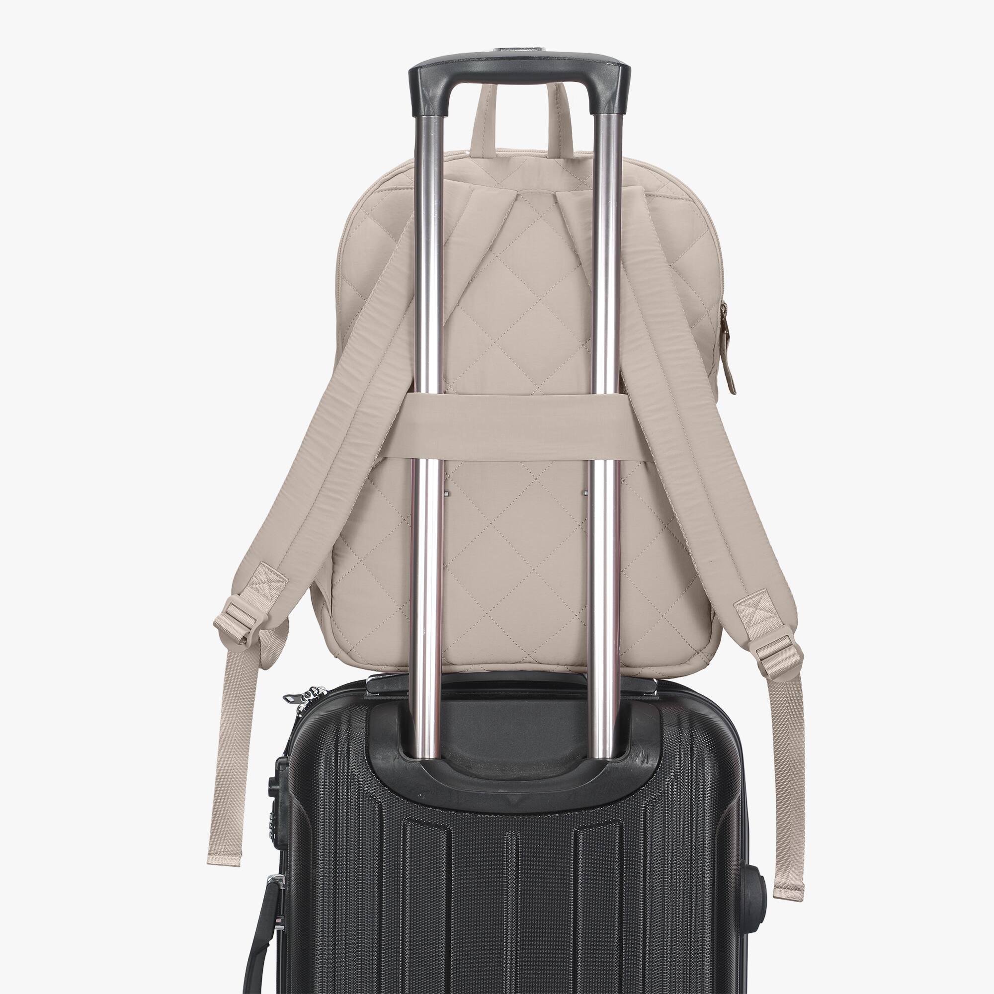 Hynes Eagle Classic Quilted Laptop Backpack Taupe - Best Buy