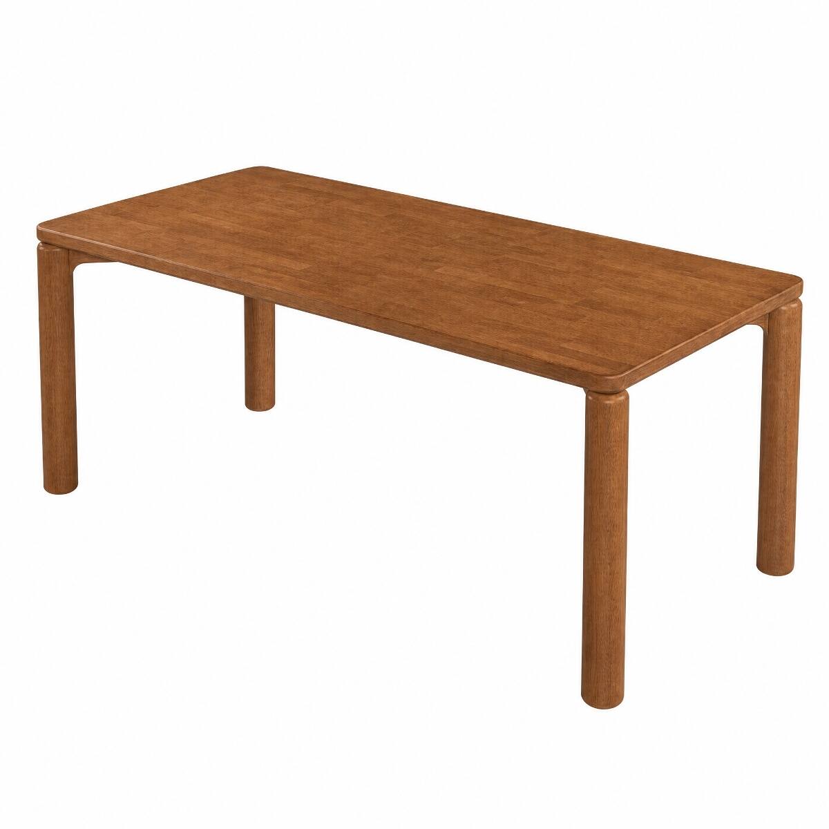 Alt View 6. Loheer - Loheer Solid Rubber Wood Dining Table, Walnut Rectangular Table for 6 to 8, 70.28 in. - Walnut.
