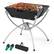 Angle. Costway - 3-in-1 Portable Charcoal Grill Folding Camping Fire Pit with Carrying Bag & Gloves Black - Black.